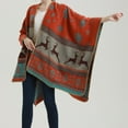 thumbnail image 5 of KelaJuan Women Christmas Shawl, Vitnage Elegant Snow Reindeer Winter Shawl Wrap Warm Shawl, 5 of 6