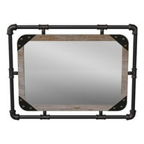 Furniture of America Gee Industrial Metal Wall Mirror in Antique Black