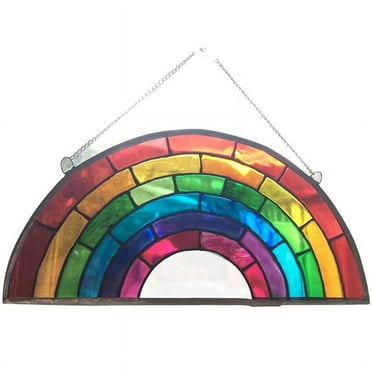 Rainbow Stained Glass Suncatcher Spring Boho Rainbow Catcher Light Y7Y2