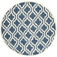 thumbnail image 2 of SAFAVIEH Cambridge Kirsten Geometric Wool Area Rug, Navy/Ivory, 8' x 8' Round, 2 of 7