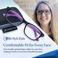 thumbnail image 3 of In Style Eyes Super Strong Men's Reading Glasses - Magnification, Flexible Frame, Single Vision, Plastic, Classic, 7.0x, Clear Tint, Purple 1 Pair, 3 of 6