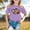 Purple, variant on Trendfront Little Girls Sporty Tops Leopard Cheetah Heart Rugby Football Vintage Print Casual Crewneck Short Sleeve T-Shirt Everyday Active Fitness Gear Tee