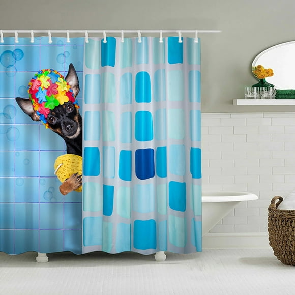 Clearance,Home textiles,Printed Shower Curtain Polyester And Mildew-proof Bathroom And Mildew-proof Partition Curtain 150X180CM