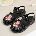 thumbnail image 2 of FRSASU Toddler Girls Jelly Sandals Butterfly Closed Toe Summer Cute Flats Kids Ankle Strap Confetti Casual Shoes Black, 2 of 7