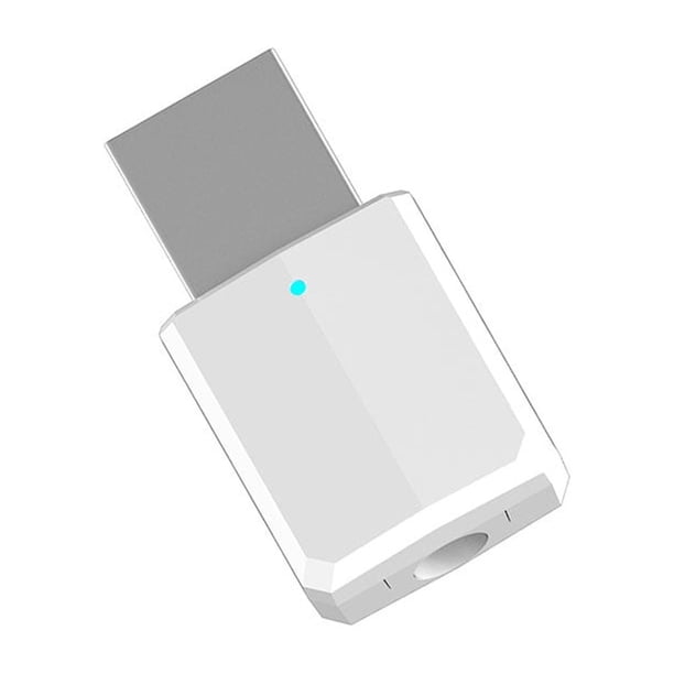 Cateissary Transmisor y receptor inalámbrico verdadero Adaptador auxiliar de audio con conector de 3,5 mm Cables de audio/vídeo Blanco