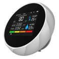 thumbnail image 1 of Wireless Air Quality Detector 5 in 1 TVOC CO HCHO Temperature Humidity Detector Home Desk Air Quality Monitor,White, 1 of 9
