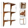 thumbnail image 5 of Kate and Laurel Meridien Modern Three-Tier Wooden Shelves, 18 x 9 x 32, Walnut Brown, Stunning Tiered Wall Shelf for Storage and Display as Cute Nursery Shelving or Over-the Toilet Storage, 5 of 8