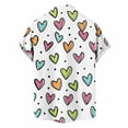thumbnail image 4 of Stamzod Men's Button Down Shirts Summer Short Sleeve Beach Vacation Shirts Lover Heart Casual Mens Hawaiian Shirt Multicolor W L, 4 of 6