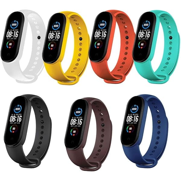wonima11 Replacement Bands Compatible with Xiaomi Mi Band 6 Band/Xiaomi Mi Band 5 Band/Amazfit Band 5 Band, Soft Silicone Wristbands, Sport Adjustable Wrist Strap for Women Men