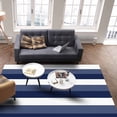 thumbnail image 4 of Stripe Area Rug 4'x6' Navy Blue and White Striped Geometric Washable Area Rugs Non Shedding Floor Carpet Rubber Backing Non-Slip Indoor Mats for Living Room Bedroom Kitchen, 4 of 8
