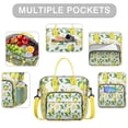 thumbnail image 2 of Stylish Insulated Lunch Bag with Vintage Lemon Floral Print Large Dual Compartment Leakproof Cooler Tote Waterproof Adjustable Strap Multi Pockets, 2 of 2