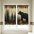 thumbnail image 7 of huayou 2 Pack Printed Kitchen Tier Curtains, 27.56x39.4 Inch Bear Pine Tree Forest Pattern Short Window Curtains, for Indoor Kitchen Cabin Lodge Home Window Decor, 7 of 7