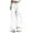 White, variant on Women's Casual Pants - Wide Leg Cargo Pants For Women With Side Pocket Mid Waisted Travel Streetwear Baggy Stretchy Pants Drawstring Ankle White S