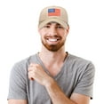 thumbnail image 3 of DALIX American Flag Hat Premium USA Baseball Cap in Khaki, 3 of 7