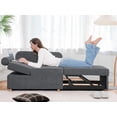 thumbnail image 2 of 4-in-1 Convertible Sleeper Sofa Bed with Adjustable Backrest, Linen Fabric Loveseat, Compact Design for Small Spaces, 2 of 8