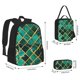 thumbnail image 2 of Balery Green Mosaic Glass Mochila escolar 3 en 1 para niños: mochila resistente con lonchera térmica y estuche para lápices. Mochila escolar para niños y niñas., 2 of 7