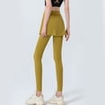 thumbnail image 6 of felwors Skirted Leggings for Women Tennis Golf Skorts Capris Gym Yoga Athletic Skirt with Leggings Stretchy Running Clothing Yellow for Size M, 6 of 8