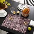 thumbnail image 3 of Pink Black Placemats Set of 6, Elegant Modern Abstract Art Luxury Placemats for Dining Table, Place Mats for Kitchen Tabletop, Waterproof Wipeable Dining Table Mats Set, 3 of 9