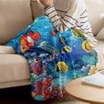 thumbnail image 4 of Throw Blanket for Couch Underwater World Soft Fleece Flannel Blankets Cozy Lightweight Blanket for Home Sofa Living Room Ocean Fish Coral Bed Throws 60" x 80", 4 of 9