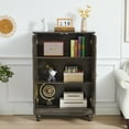 thumbnail image 2 of Wirrytor Storage Cabinet, Art Accent Organizer Furniture with 2 Doors in Embossed Patterns, Vintage Small Decorative Sideboard for Home Office, Living Room, Bedroom, Antique Black, 2 of 7