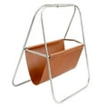 thumbnail image 3 of Siruishop Stainless Steel Magazine Rack for Newspapers And Books. Versatile Faux Leather Shelving Unit for Office, Exhibitions, Bathroom, Or Studio. Brown, 3 of 8