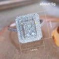 thumbnail image 2 of K-KED Women Delicate Jewelry Pretty Zircon 925 Silver Filled Ring Wedding Ring Sz 6-10-6, 2 of 6