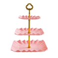 thumbnail image 1 of Multi-Layer Fruit Tray - 3-Tier Gold-Detailed Serving Plate for Kitchen/Home Decor - Elegant & Practical, 1 of 6