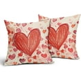 thumbnail image 2 of Valentines Day Pillow Covers 18X18 Inch Valentine Pink Red Hearts Decorative Pillow Cases Wedding Mother''s Day Anniversary Cotton Linen Throw Pillows Set of 2 Home Decor for Sofa Couch Bedroom, 2 of 6