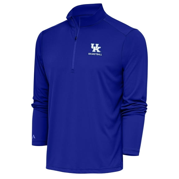Men's Antigua Royal Kentucky Wildcats Basketball Tribute Quarter-Zip Pullover Top