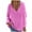 Hot Pink, variant on YUGYXL Womens V Neck Knitted Sweater Baggy Loose Jumpers Casual Long Sleeve Tops Pullover for Women Red XXL