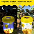 thumbnail image 4 of 6 Packs 6 Pack Wasp Trap Solar Powered Bee Trap Reusable Fly Traps Outdoor Hanging Wasp Killer with UV LED Light Flying Insects Bee Killer for Indoor Outside Patio Garden Home (Yellow), 4 of 7