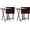 Espresso, variant on Folding TV Tray Set, Black - Collapsible Portable Snack Serving Tables, Home Furniture for Living Room, Bedroom, and Kitchen