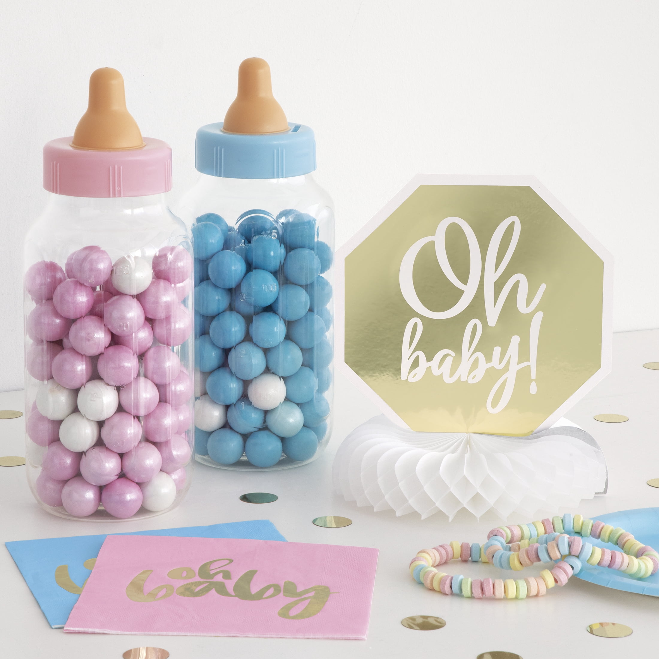 1 Count Pink Plastic Baby Bottle Bank by Way To Celebrate