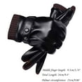thumbnail image 3 of AWZXDE Men's Leather Gloves for Winter Outdoor Activities Touchscreen Compatible Warm Mittens for Riding and Students Black,One Size, 3 of 7