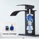 thumbnail image 2 of Grifo mezclador para lavabo, grifo de baño en cascada negro mate, estilo moderno, boca plana, monomando, grifos monomando para lavabo de 1 o 3 orificios con cubierta, 2 of 5