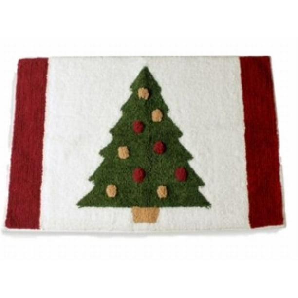 Winter Wonderland Holiday Christmas Tree Bath Throw Rug 20x30 Skid Resistant Mat
