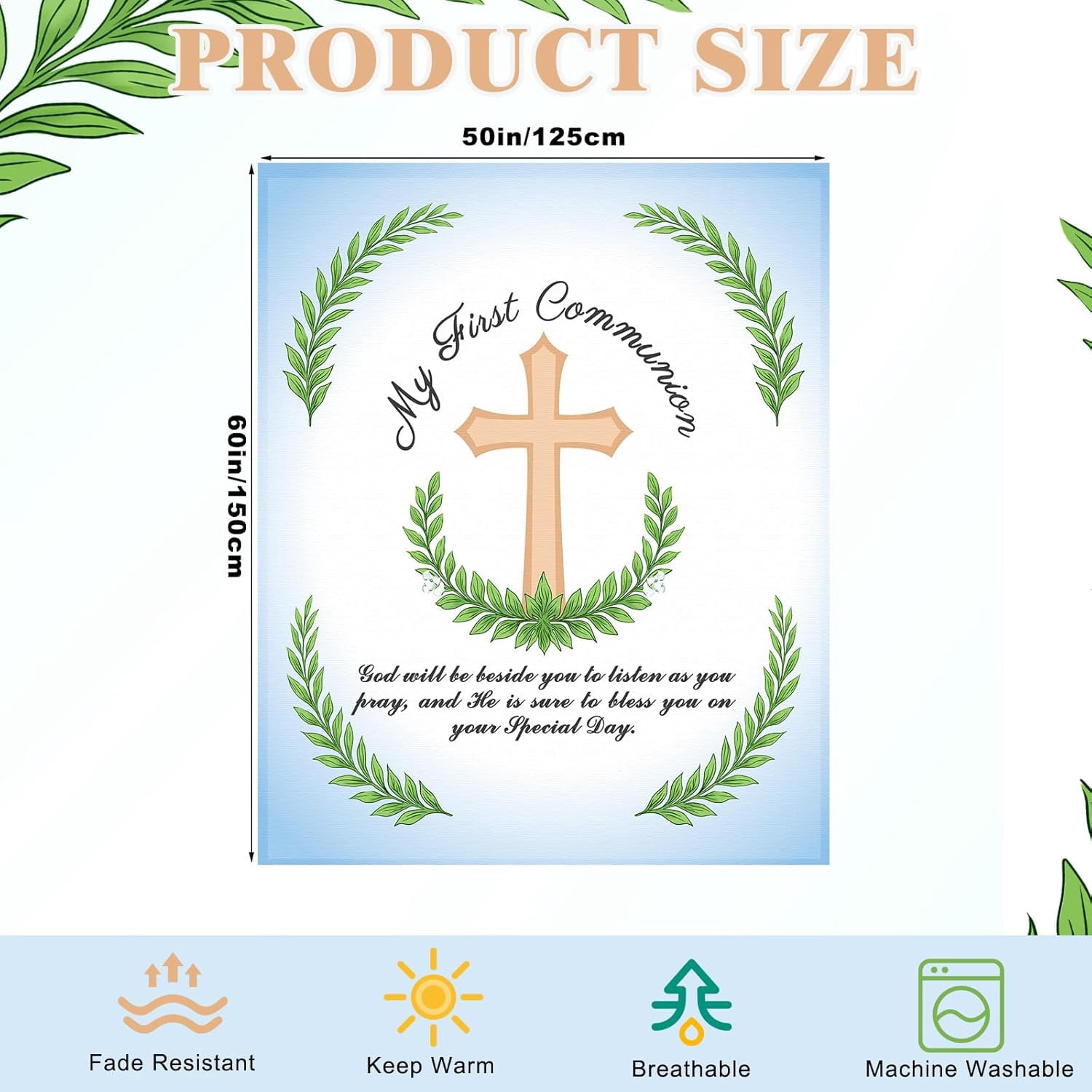 First Communion Gifts Blanket Baptism Gifts My First Communions Throw Blanket Christian Inspirational 1st Communion Gift for Women Men Christening Catholic Birthday Present