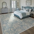 thumbnail image 4 of ATHOPE Floral 8x10 Area Rug, Machine Washable Rugs Soft Non Slip Low Pile Rugs for Living Room Bedroom Nursery Kitchen Dining Room Indoor, Large Floral Print Pattern Carpet, Blue, 4 of 8