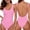 Pink, variant on Women'S One Piece Swimsuit Scoop Neck Open Back Swimwear Soft Comfortable Tummy Slimming Swimsuit Beach Bathing Suit