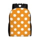 thumbnail image 1 of Fotbe Orange And White Polka Dot Mochila de Viaje para Laptop, Mochila Ejecutiva Delgada y Resistente 15.6", 1 of 8