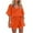 Orange, variant on KIHOUT Clearance Women's Casual Color Short Sleeved Shirt And Shorts Two-piece Set