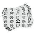 thumbnail image 1 of Ambesonne Sketchy Place Mats Set of 4, Cats with Happy Faces, Standard Size, Black White, 1 of 6