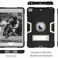 thumbnail image 4 of Dteck iPad Mini 5, Mini 4 Case, Shockproof [Full-Body] Hybrid 3-Layer Drop Protection Rugged Kickstand [HD Screen Protector] Cover For iPad Mini 5th 2019 / Mini 4th Gen 2015 7.9", Black+Gray, 4 of 7