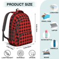thumbnail image 5 of Red and Black Checkered Pattern Backpack for School, Cute School Bag with Adjustable Shoulder Straps and Padded Back, 16.9"x12.6"x5.9", 5 of 5