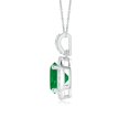 thumbnail image 2 of ANGARA Natural Round Emerald Dangle Pendant with Diamond Halo in 14K White Gold for Women (Size-6mm) | May Birthstone, Birthday, Anniversary, Jewelry Gift for Women | Natural Emerald Necklace, 2 of 8