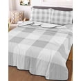 thumbnail image 2 of Quilts Twin Size, Grey White Buffalo Check Soft Comforter Bedding Set for Bed, Farmhouse Plaid Modern Geometric Lightweight Quilted Bedspread with Pillow Cover(2 Pieces) for All Season, 68x86 Inch, 2 of 6