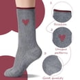 thumbnail image 2 of Tumao Fashion Cotton Socks for Women, Heart Bow Pattern Cute Novelty Grey Red Socks, Soft Thin Lightweight Breathable Casual & Athletic 5 Packs, 2 of 6