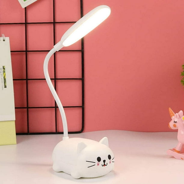 Lámpara para niños, lámpara de escritorio LED para niños, carga inalámbrica para estudiantes, lámpara de protección para los ojos, lámpara de escritorio pequeña para dormitorio de regalo con lámpara JAMW Sencillez
