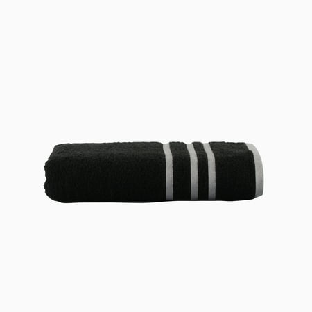 Mainstays Basic Bath Collection - Single Bath Towel, Rich Black Stripe