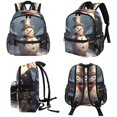 thumbnail image 4 of Christmas Snowman Retro Cute Bag Diaper Backpack Baby Cushion Backpack Backpack for School Teens with Adjustable Strap and Large Capacity, Printed Design, 4 of 6